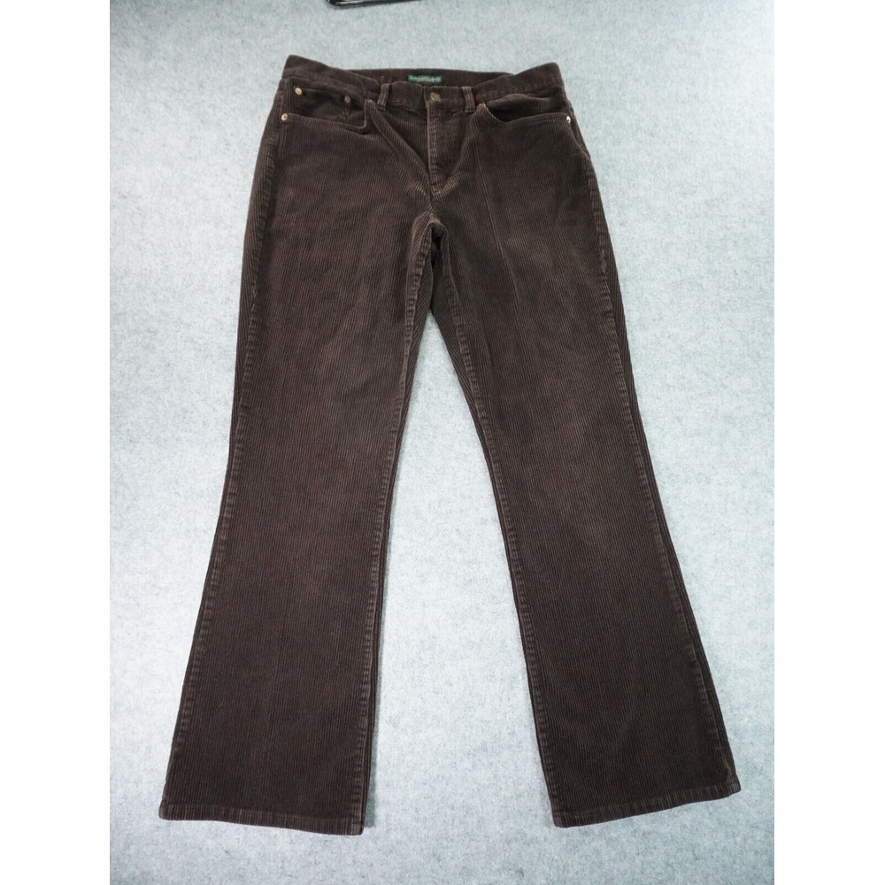 Vintage‎ Lauren Ralph Lauren Pants Womenst 12 Brown Cordury Boot Cut